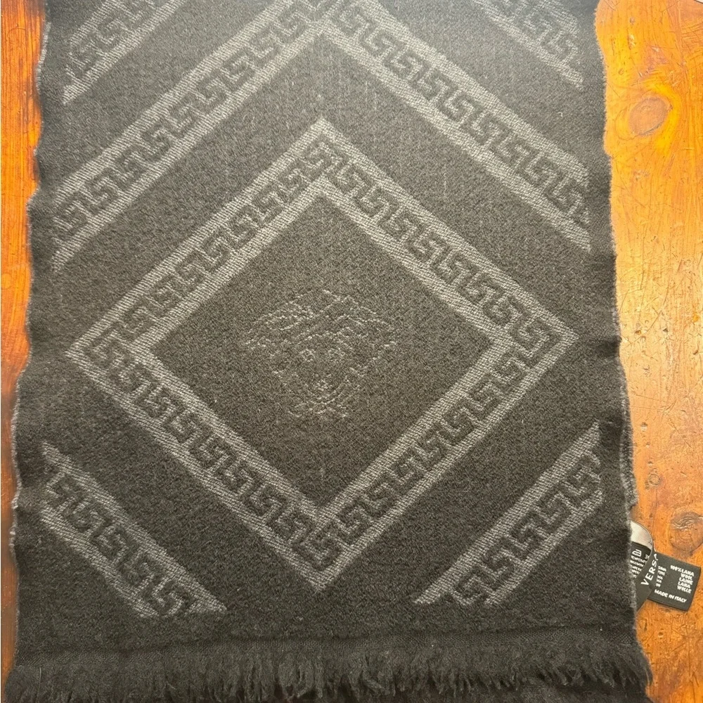 Versace Scarf Black & Gray 58”
